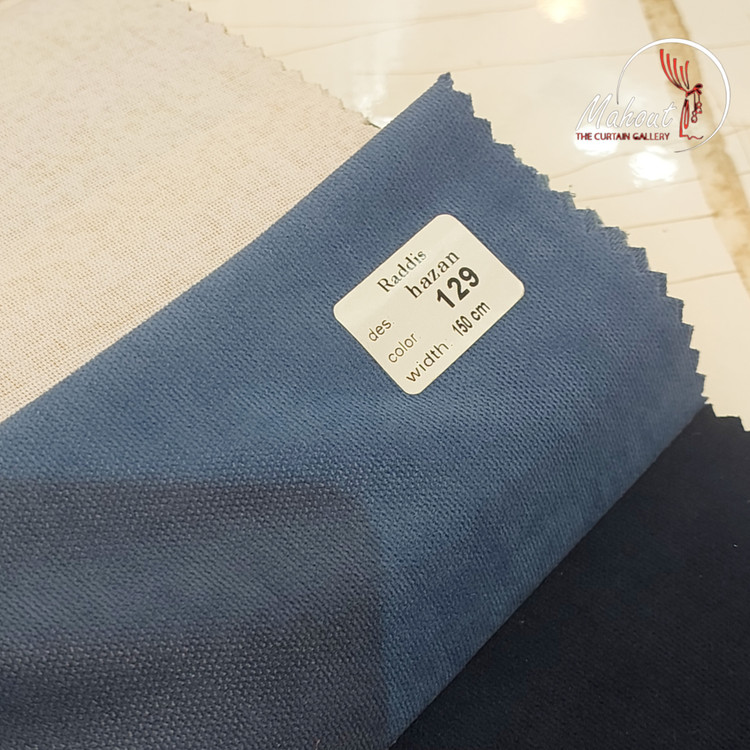 پرده آماده هازان کد ۱۲۹ - رنگ آبی درباری روشن